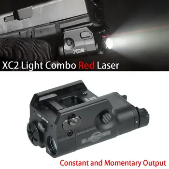 XC2 Ultra Fegyver, Könnyű, Kompakt Pisztoly Zseblámpa Combo Red Dot Lézer Taktikai LED MINI Fehér Fény 200 Lumen Airsoft Zseblámpa