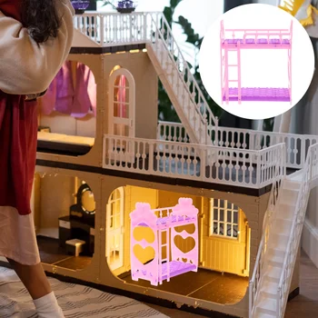 Miniatűr Ágy Babaház Emeletes Ágy Miniatűr Bútorok Játék Hálószoba Lányok Modell Műanyag Gyermekek
