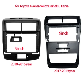 9inch autórádió Fascia Toyota Avanza/Veloz/Daihatsu/Xenia DVD Sztereó keret Panel Szerelés Dash Telepítés Előlap