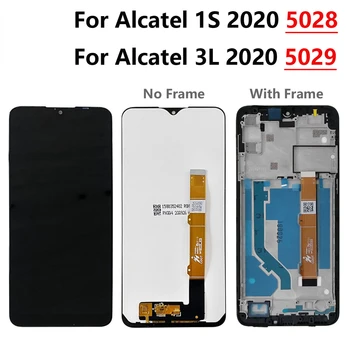 Az Alcatel 1S 2020 5028 5028Y 5028A 5028D LCD Kijelző érintőképernyő Digitalizáló Az Alcatel 3l övezetben folytatott, norvég 2020 5029D 5029Y 5029 Keret