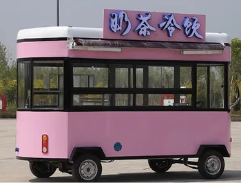 Egyéni fagylaltos Kocsi Mobil Étkezdék, Snack Van Vendéglátás Teherautó Eladó Fél Busz büfés Mobil Elektromos Élelmiszer-Kosár