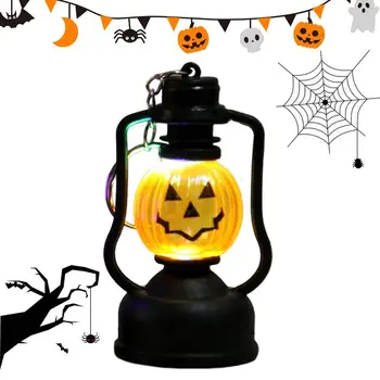 Halloween Jack O Lámpa Lámpák Pislákoló Láng Lámpás Hordozható Fény Tök Tea Fények Flameless Pislákoló Láng Nyugati