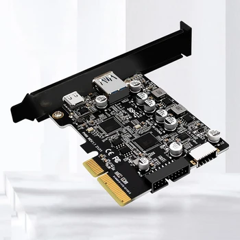 PCIE 3.0-USB 3.2 Kiterjesztése Kártya 10Gbps Terjeszkedés Kelő Kártya Típus C Port Előtt TypeE Adapter 19P 20P Teljes Felület