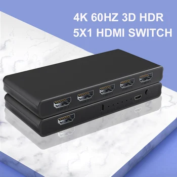 4K-60Hz HDMI Splitter 1x2 5x1 HDMI Kapcsoló 3x1 4x1 Váltó Videó Adapter Átalakító Mi Doboz Xbox PS5 PS4 Laptop SZÁMÍTÓGÉP Monitor