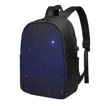Kék Csillagos Galaxy Klasszikus Alapvető Vászon Iskolai hátizsák Alkalmi Daypack Hivatal Hátizsák Férfiak Nők