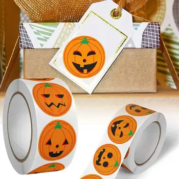 1 Roll Halloween Party Matrica Kraft Papír Táskák Dekoráció Fél Candy Trükk Kellékek Táska Matrica Snack Ajándék, Papír Kezelésére Szívességet S4G2